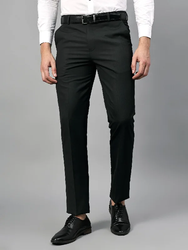 Men's Yoga Pants for FlexibilityMen's Charcoal Black Self Design Non-Pleated Formal Trouser Men's Yoga Pants for FlexibilityMen's Charcoal Black Self Design Non-Pleated Formal Trouser