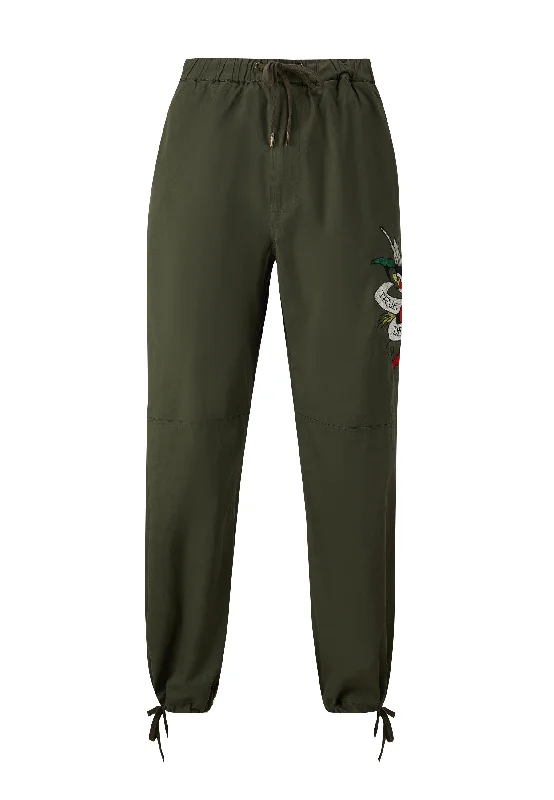 Men's Pants with Deep PocketsMens True-Till-Death-Eagle Woven Tech Trouser - Green