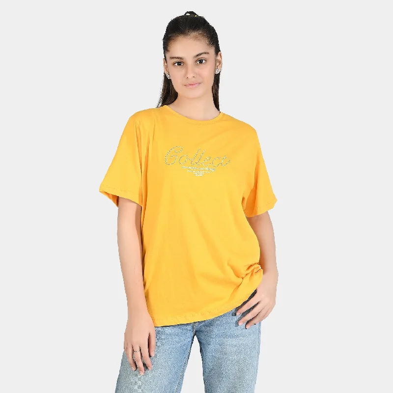 Men's Sleeveless TopsTeen Girls Cotton Jersey Tee-Collect-Citrus