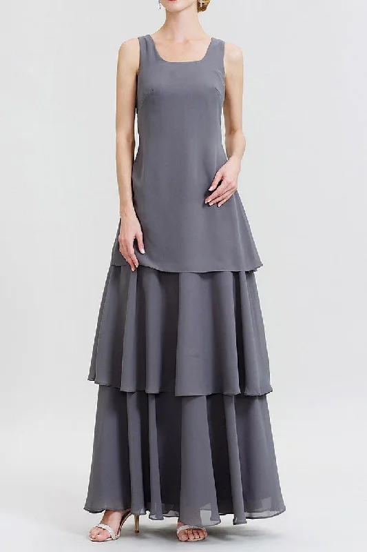 Pearl DressSimple Straps Layered Long Mother of The Bride Dresses