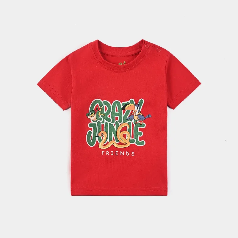 Men's Shirts with Hidden PocketsInfant Boys Cotton Jersey Round Neck T-Shirt Crazy Jungle-HR.Red Men's Shirts with Hidden PocketsInfant Boys Cotton Jersey Round Neck T-Shirt Crazy Jungle-HR.Red