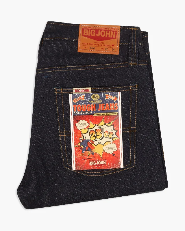 Authentic Raw Denim Men's JeansBig John M106G Tough 23oz Slim Tapered Selvedge Mens Jeans - Unwashed Authentic Raw Denim Men's JeansBig John M106G Tough 23oz Slim Tapered Selvedge Mens Jeans - Unwashed