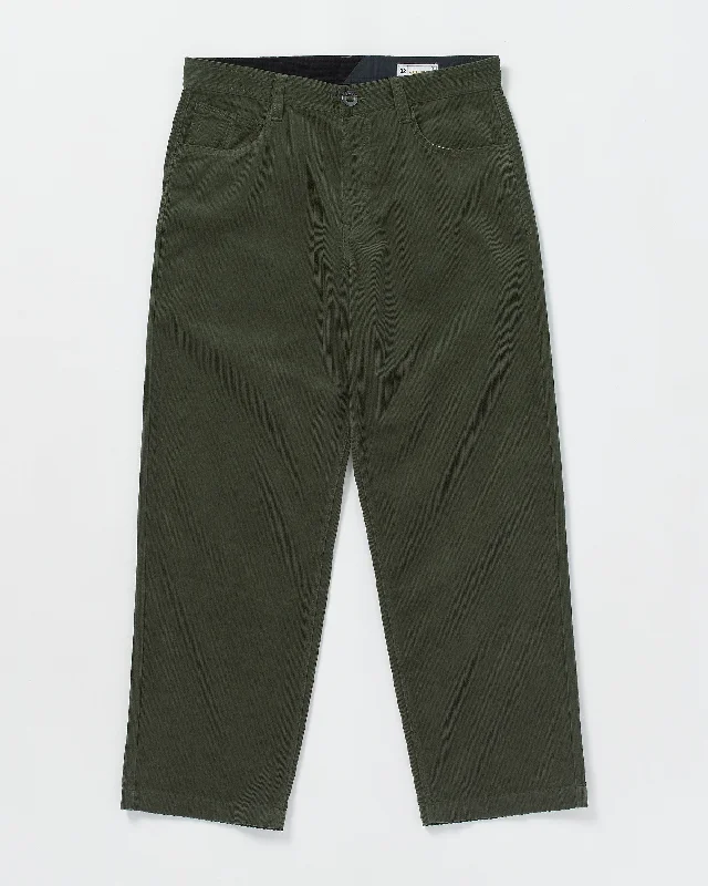 Casual Ripped Men's JeansFrickin Loose Tapered Corduroy Pants - Squadron Green