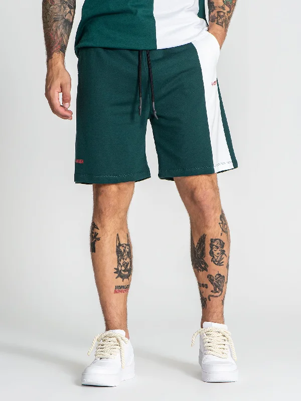 Men's Pants with Appliqué DetailsGreen Block Shorts