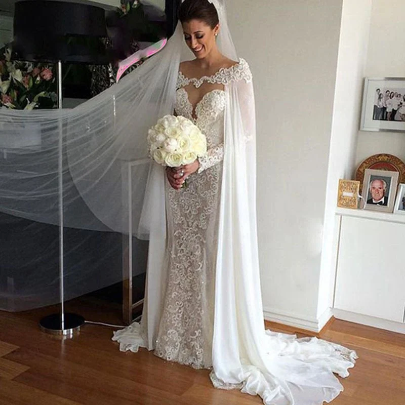 women's striped dressesRoycebridal White ivory Wedding Wraps Chiffon Bride Jacket Bridal Cloak Dress's Cape Appliques Hot Sale manto Women Wedding Accessory women's striped dressesRoycebridal White ivory Wedding Wraps Chiffon Bride Jacket Bridal Cloak Dress's Cape Appliques Hot Sale manto Women Wedding Accessory