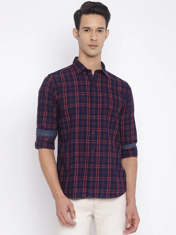 Men's Skinny-Fit Shirts for a Trendy LookMen's Red Casual Medium Checks Full Sleeve Shirt Men's Skinny-Fit Shirts for a Trendy LookMen's Red Casual Medium Checks Full Sleeve Shirt