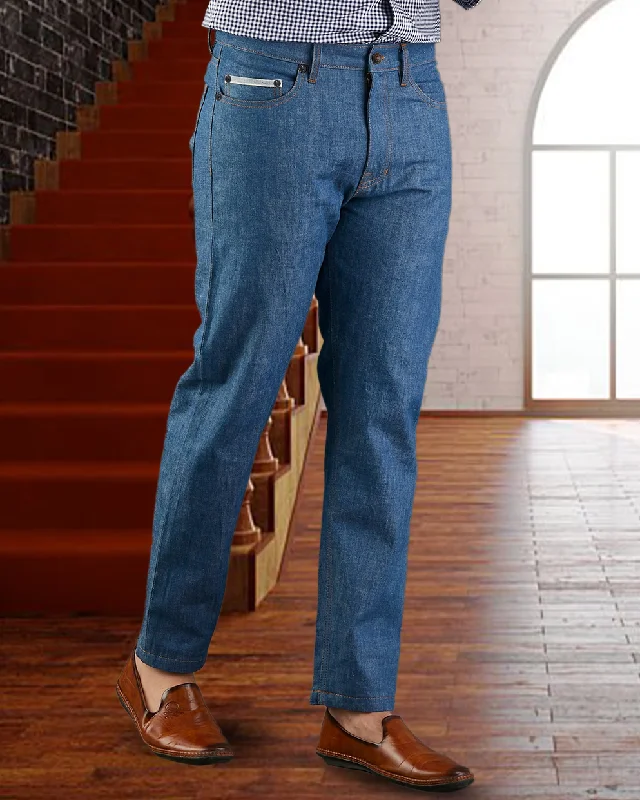 Hipster Skinny Men's JeansEZS Light Blue Selvedge Jeans - 13 Oz