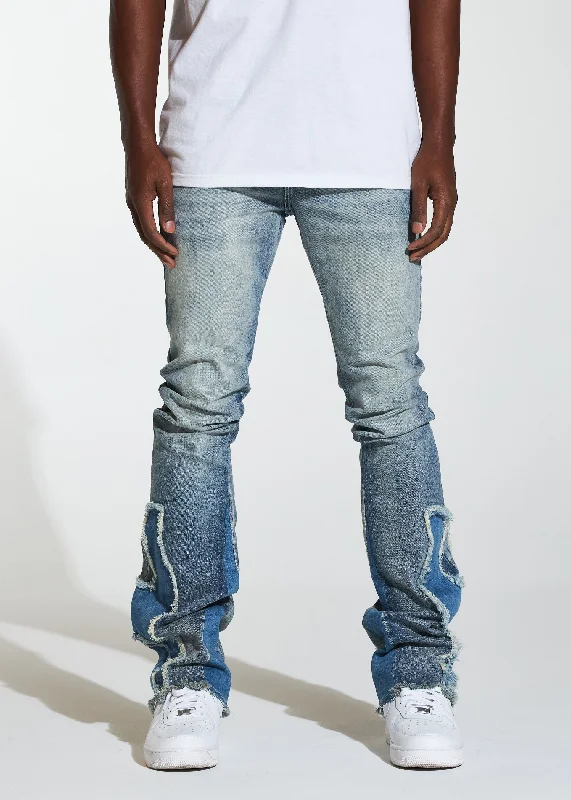 Men's Skinny Jeans with Stretch FabricHamilton Stacked Flare Denim (Stone Wash)