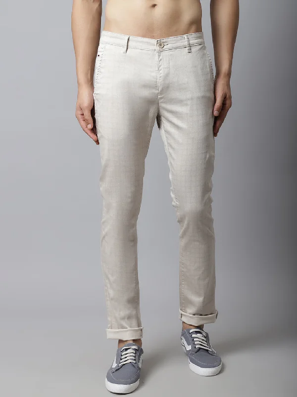 Men's Patterned Pants with Geometric DesignsMen's Casual Flat front Beige Checks Trousers Men's Patterned Pants with Geometric DesignsMen's Casual Flat front Beige Checks Trousers