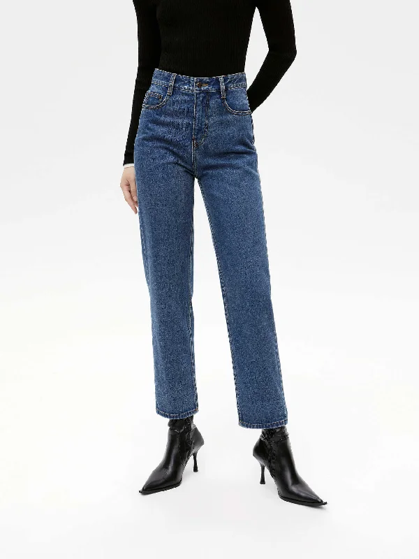 Men's Straight-Leg Jeans in Dark WashStraight Ankle Jeans