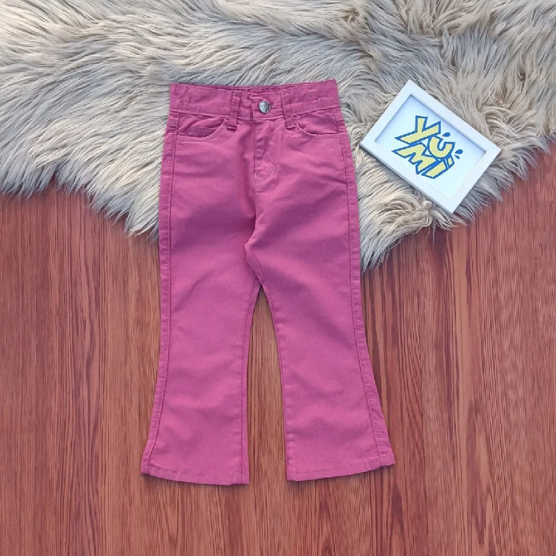Men's Jeans in Unique PatternsGirls' Pink Printed Cotton Flare Pants