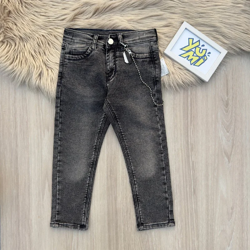 Men's Skinny Jeans with Stretch FabricBoys' Black Terry Denim Jeans