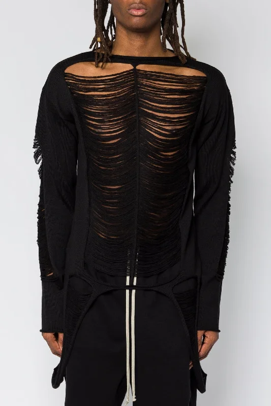 Men's Pants with Turn-Up CuffsRick Owens LS Top in Black SS25