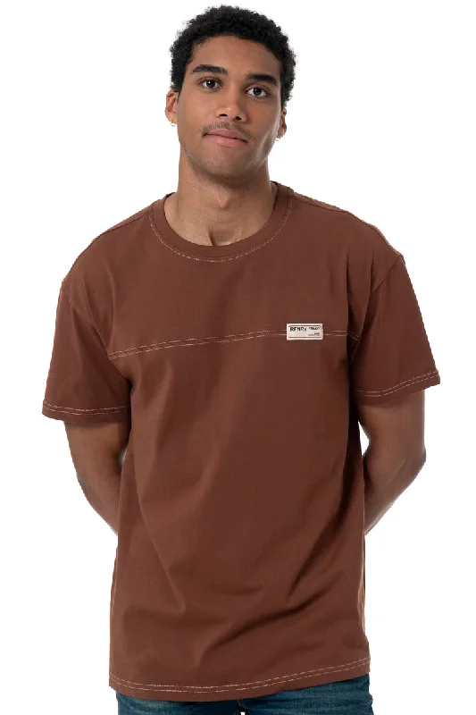 Men's Shirts with Mandarin CollarsBranded T-Shirt _ 158103 _ Brown