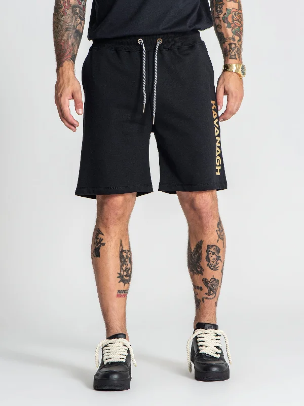 Men's Pants with Faux Leather PatchesBlack Futura Shorts