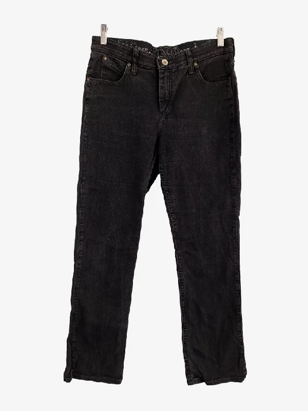 Mid-Waisted Men's JeansWrangler Washed Black Straight Leg Denim Jeans Size 10