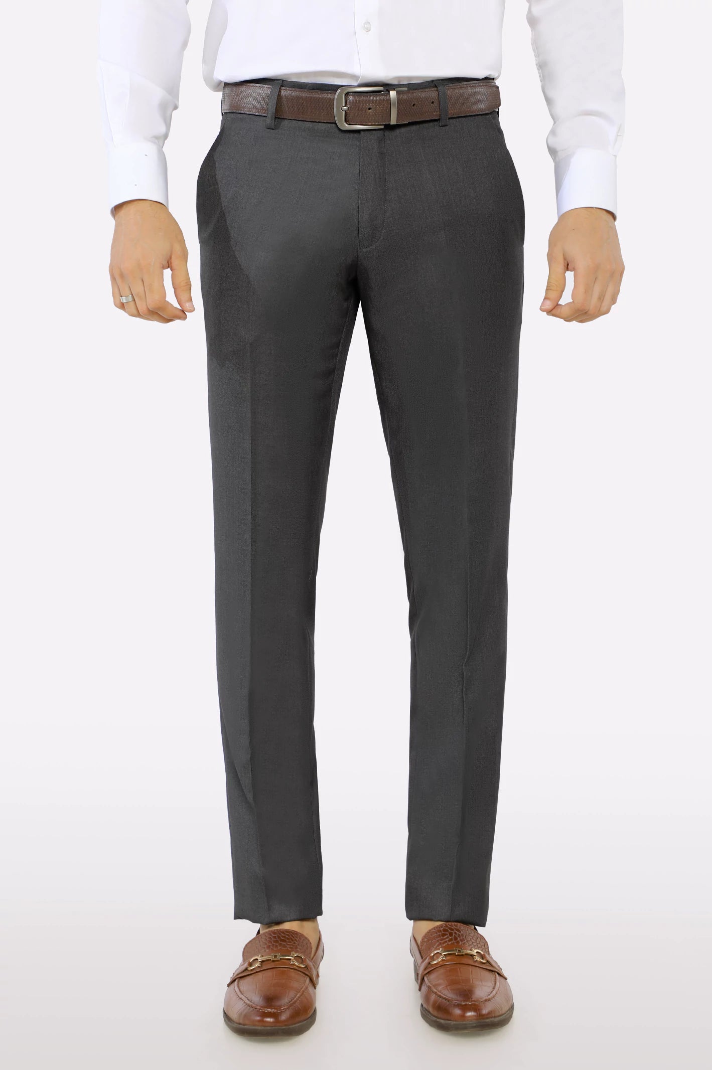 women's handmade dressesDark Grey Slim Ft Formal Trouser