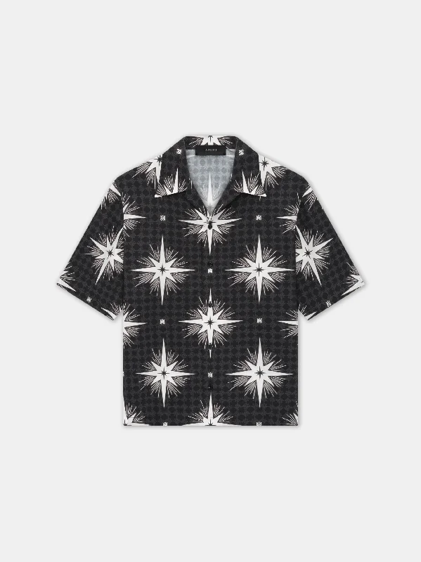 Men's Easy-Care Shirts for Busy LifestylesSTARBURST CAMP SHIRT - Black