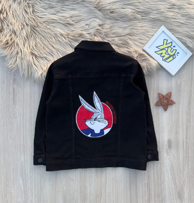 Yoked Back Men's JeansKids' Bugs Bunny Black Denim Jacket