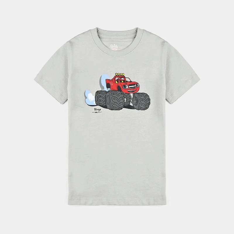 Men's Shirts with Raw-Edge HemlinesBoys Cotton jersey T-Shirt H/S Racing-Blue.Fox