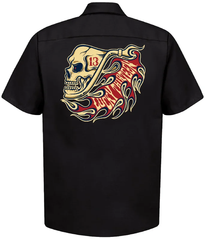 Men's Camping Shirts for Outdoor AdventuresThe PIPE SKULL Work Shirt **NEW**