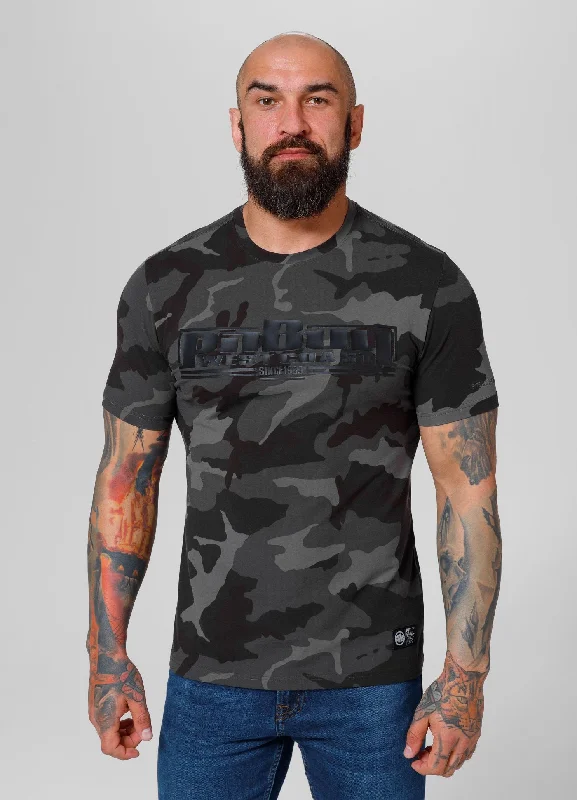Men's Shirts with Zippered PocketsT-Shirt Slim Fit Classic Boxing - All Black Camo
