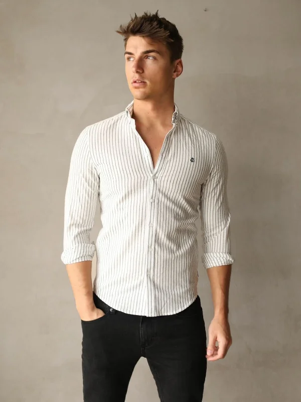 Men's Big and Tall Shirts for Added ComfortModena Stripe Shirt - White