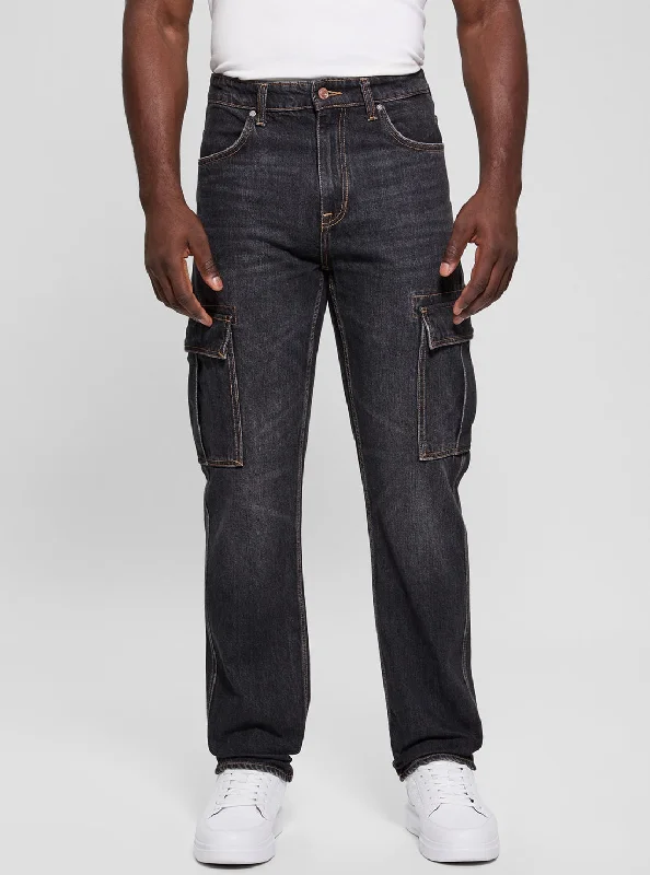 Men's Solid-Colored Pants for VersatilityGrey Denim Julianne Cargo Pants