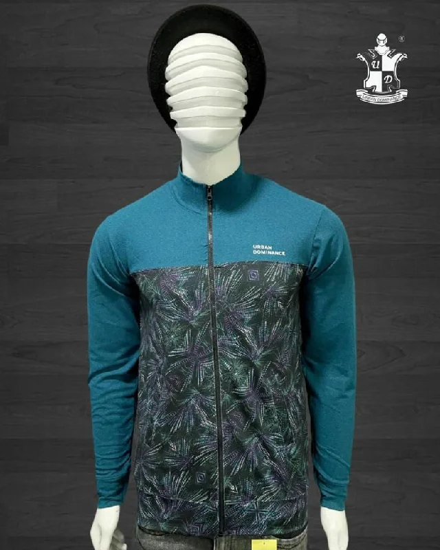 Men's Shirts with Contrast StitchingUrban Dominance Zipper Full Sleeves T-shirt T1044