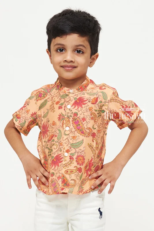 women's bow dressesPaisley Design Shirt - Perfect for Casual, Beach, and Party Wear