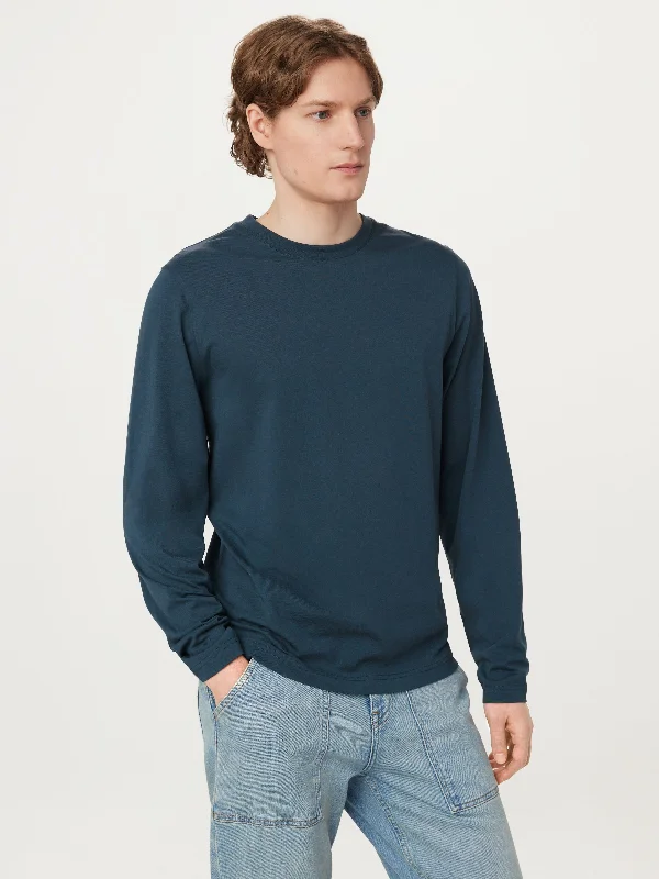 Men's Shirts with Hook-and-Loop ClosuresThe Essential Long Sleeve T-Shirt in Midnight Navy Men's Shirts with Hook-and-Loop ClosuresThe Essential Long Sleeve T-Shirt in Midnight Navy