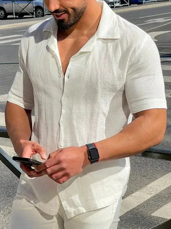 Men's Designer Dress Shirts for High-End FashionCotton Men Casual Shirt Solid