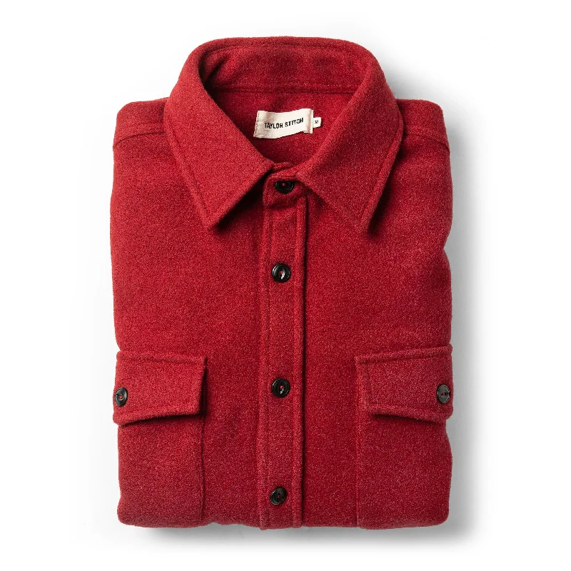 Men's Coats with Multi-Pocket DesignThe Maritime Shirt Jacket in Clifford Red