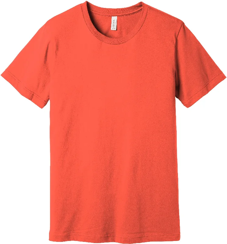 Men's Shirts with Ruffled HemlinesBELLA+CANVAS Unisex Jersey Short Sleeve Tee - Coral Men's Shirts with Ruffled HemlinesBELLA+CANVAS Unisex Jersey Short Sleeve Tee - Coral
