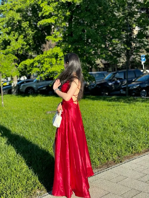 women's body-skimming dressesCheap A Line Spaghetti Straps Red Backless Long Prom Dresses Wedding Guest Dress C3048 women's body-skimming dressesCheap A Line Spaghetti Straps Red Backless Long Prom Dresses Wedding Guest Dress C3048