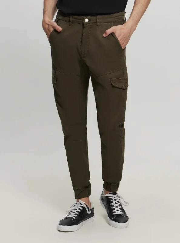 Men's Pants with Button-CuffsEco Green Khaki Kombat Pant