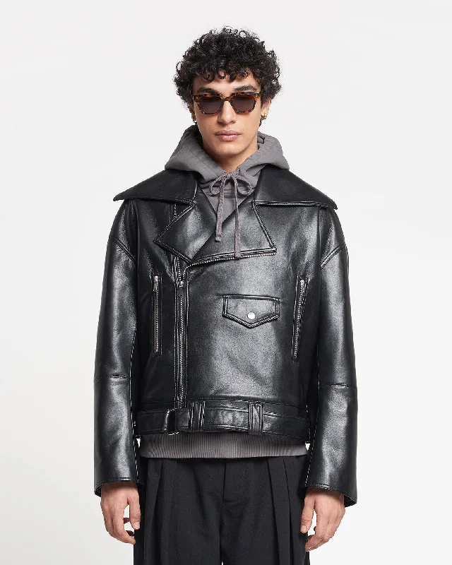 Men's Coats for LayeringBerti - Regenerated Leather Jacket - Black