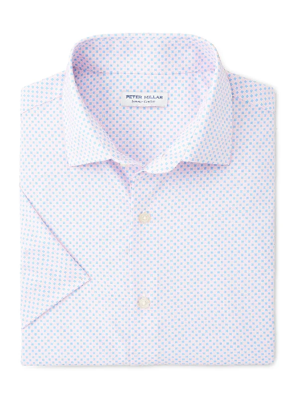 Men's Patterned Dress Shirts for a Unique TwistPeter Millar Men's Hudson Performance Poplin Sport Shirt - Palmer Pink