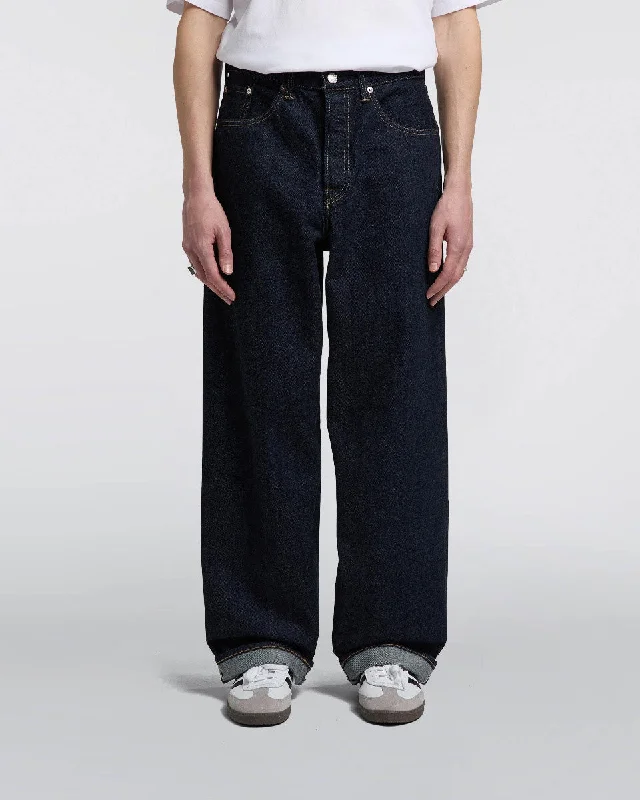 Men's Jeans with RipsEdwin Made In Japan Wide Pant Loose Mens Jeans - 14oz Kurabo Recycled Red Selvage Denim / Blue Rinsed