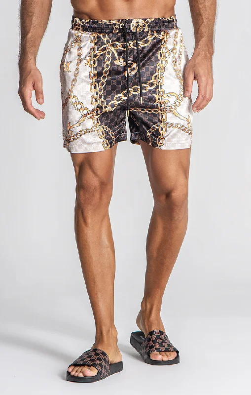 Men's Pants with Zippered PocketsBeige Bond Shorts