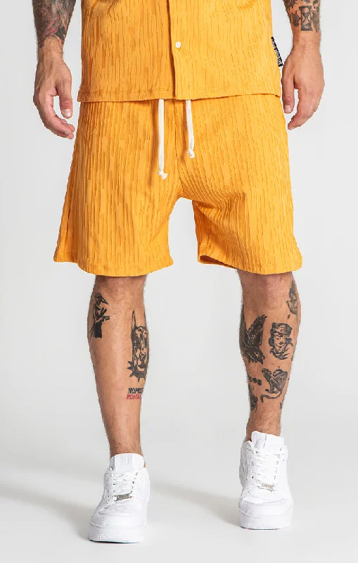 Men's Swim Trunks for SwimmingYellow Waffle Loose Shorts