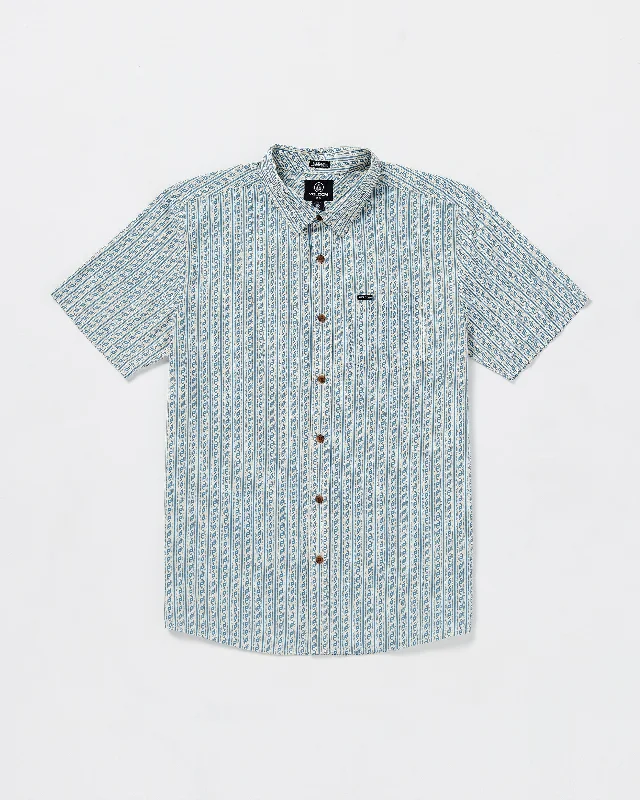 Leather Patch Men's JeansScaler Stone Woven Short Sleeve Shirt - Dirty White