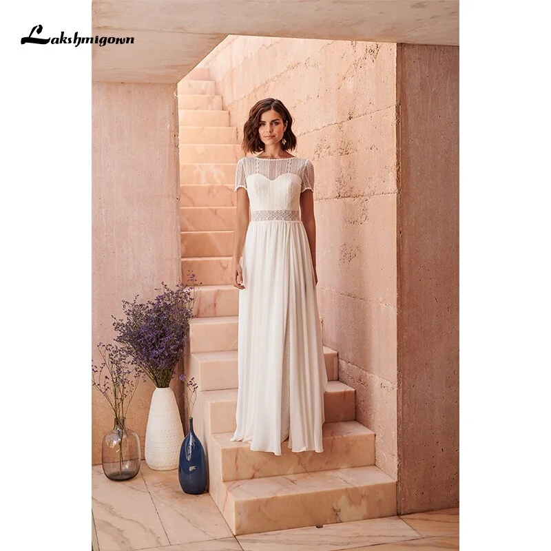 women's chiffon dressesRoycebridal Lakshmigown Bohemian High Neck Beach A-Line Wedding Dresses Short Sleeves Chiffon Wedding Dress Bridal Gowns Vestido De Novia women's chiffon dressesRoycebridal Lakshmigown Bohemian High Neck Beach A-Line Wedding Dresses Short Sleeves Chiffon Wedding Dress Bridal Gowns Vestido De Novia