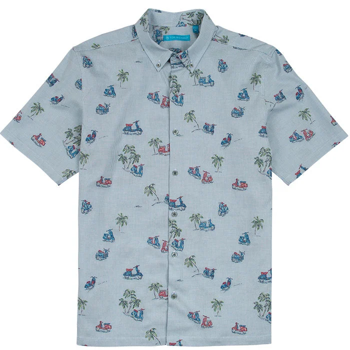 Men's Tennis Shirts for Court ComfortTori Richard A To Beach Camp Shirt - Blue