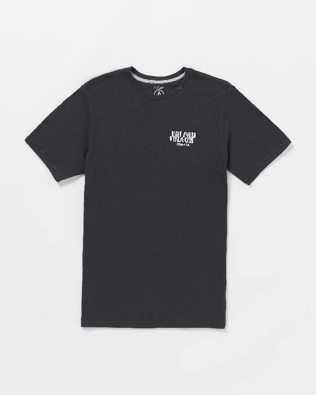 Oversized Men's JeansScrambled Channel Short Sleeve Tee - Washed Black Heather