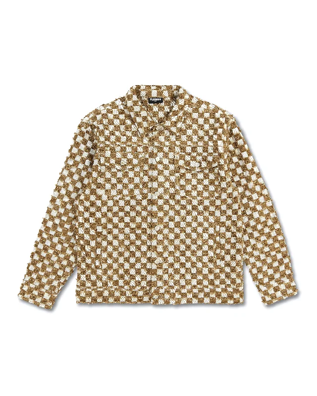Men's Coats with Fur TrimCurfew Checker Trucker Jacket - Brown