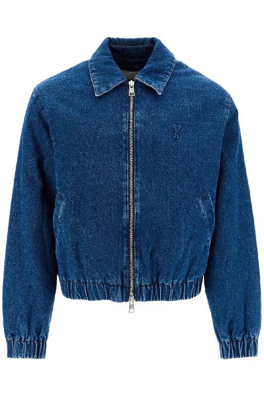 Men's Coats for Winter SportsAMI ALEXANDRE MATIUSSI denim bomber jacket for