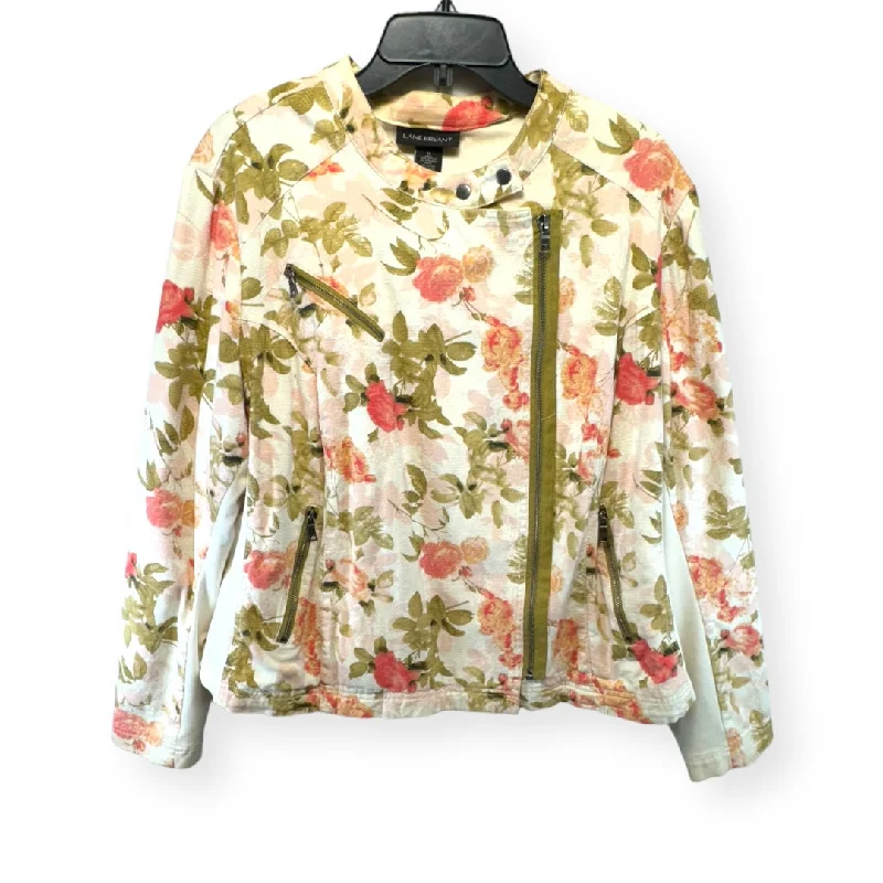 Men's Coats with Stretch FabricFloral Print Jacket Moto Lane Bryant, Size 24