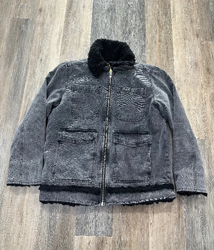 Men's Coats with ZippersJacket Denim By Bdg In Black Denim, Size: M