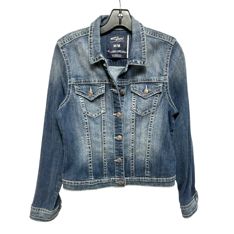 Functional Men's Ski JacketsJacket Denim By Silver In Blue Denim, Size: M